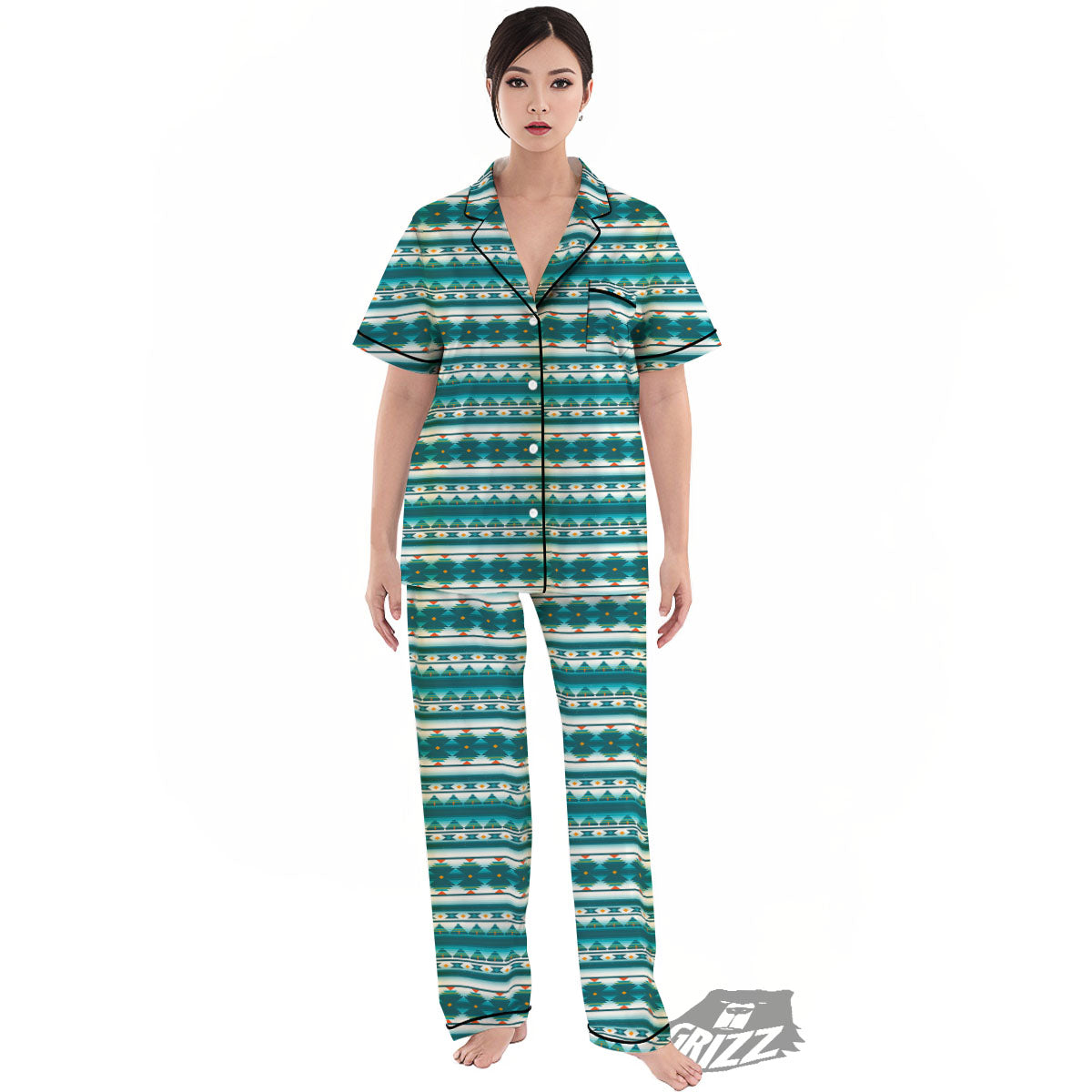 Native American Ethnic Print Pattern Women's Pajamas Set-grizzshop