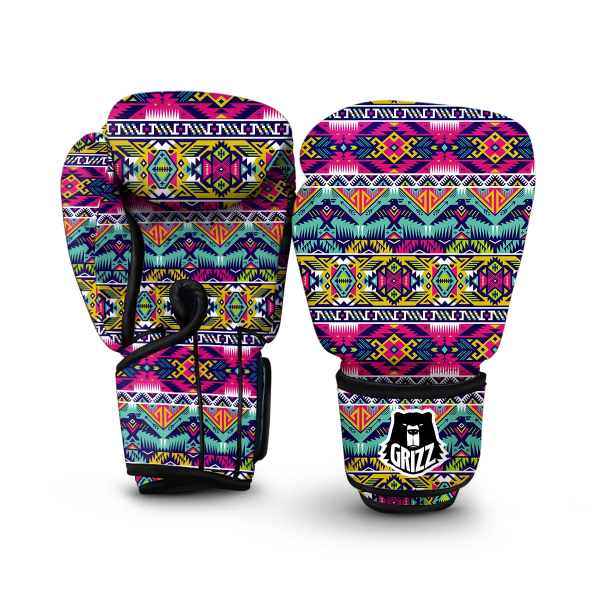 Native American Indians Aztec Tribal Navajo Print Boxing Gloves-grizzshop