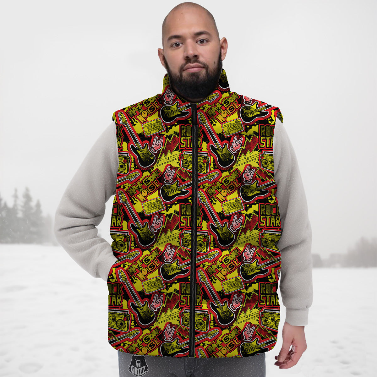 Native American Indians Aztec Tribal Navajo Print Down Vest