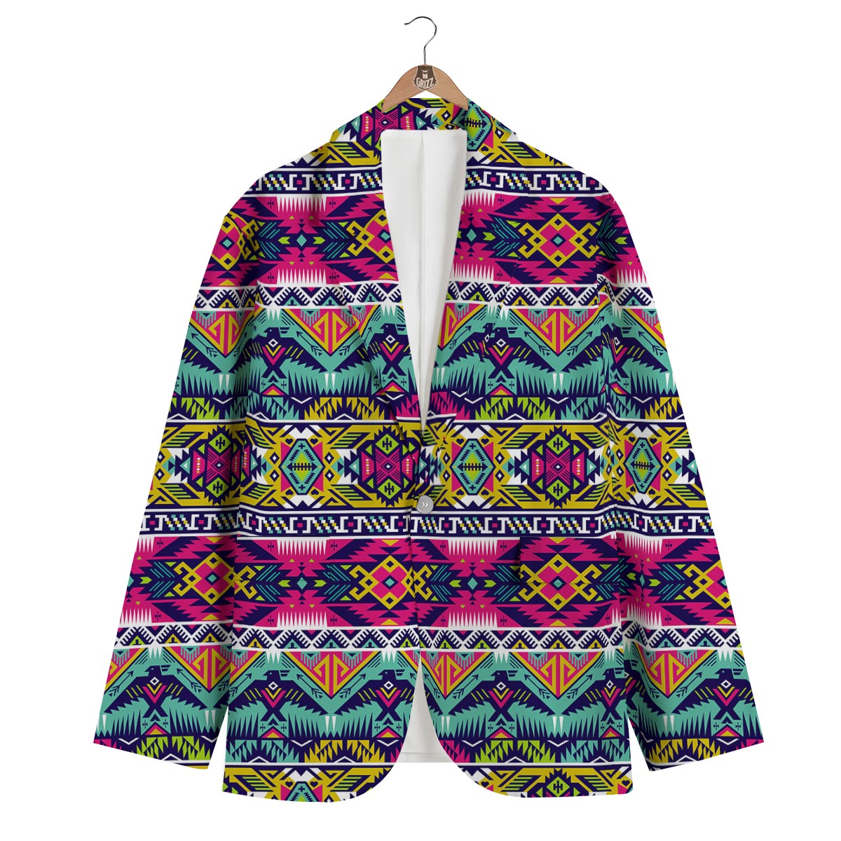 Native American Indians Aztec Tribal Navajo Print Men's Blazer-grizzshop