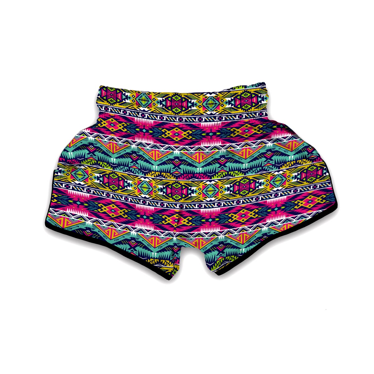 Native American Indians Aztec Tribal Navajo Print Muay Thai Boxing Shorts-grizzshop