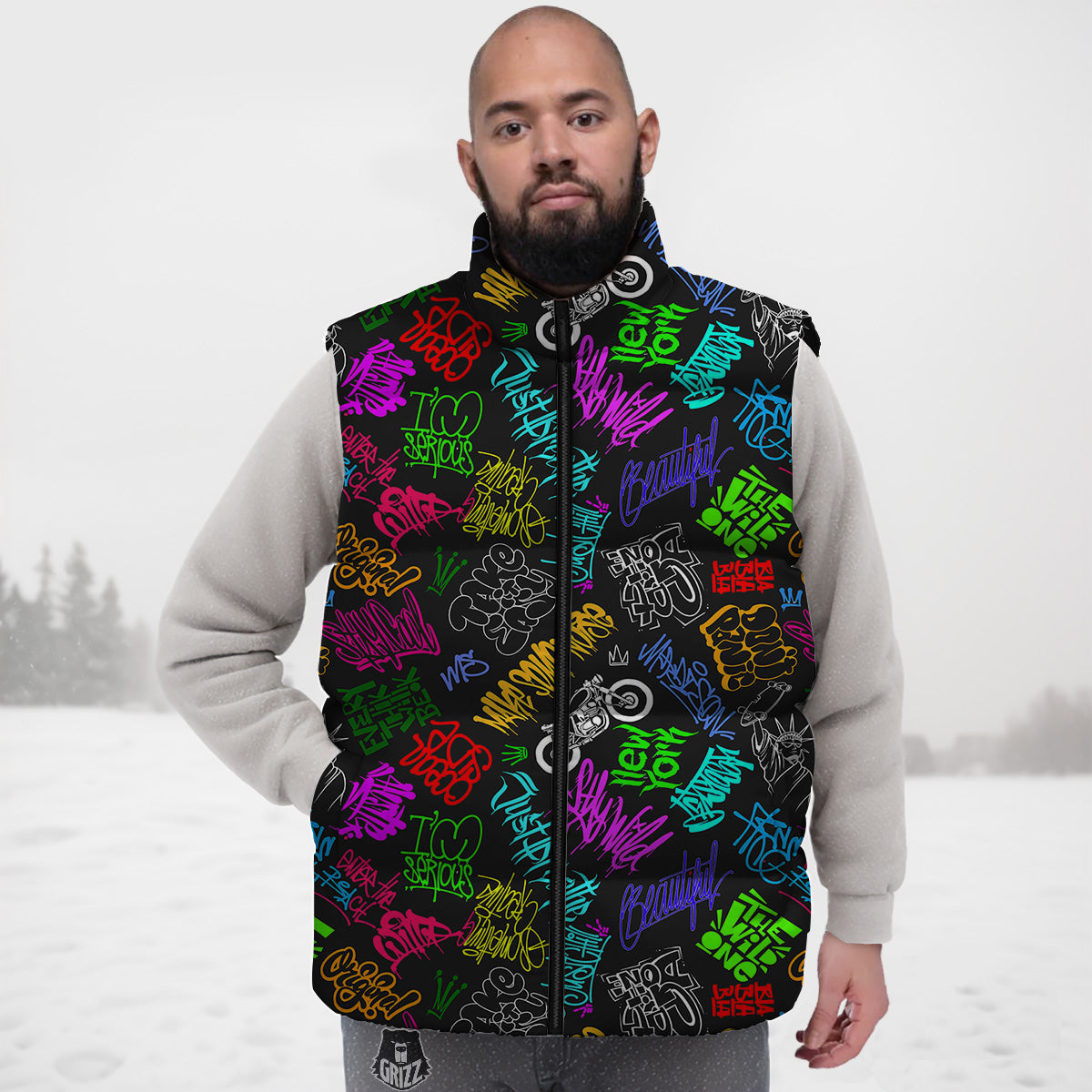 Native American Navajo Indians Aztec Tribal Print Down Vest