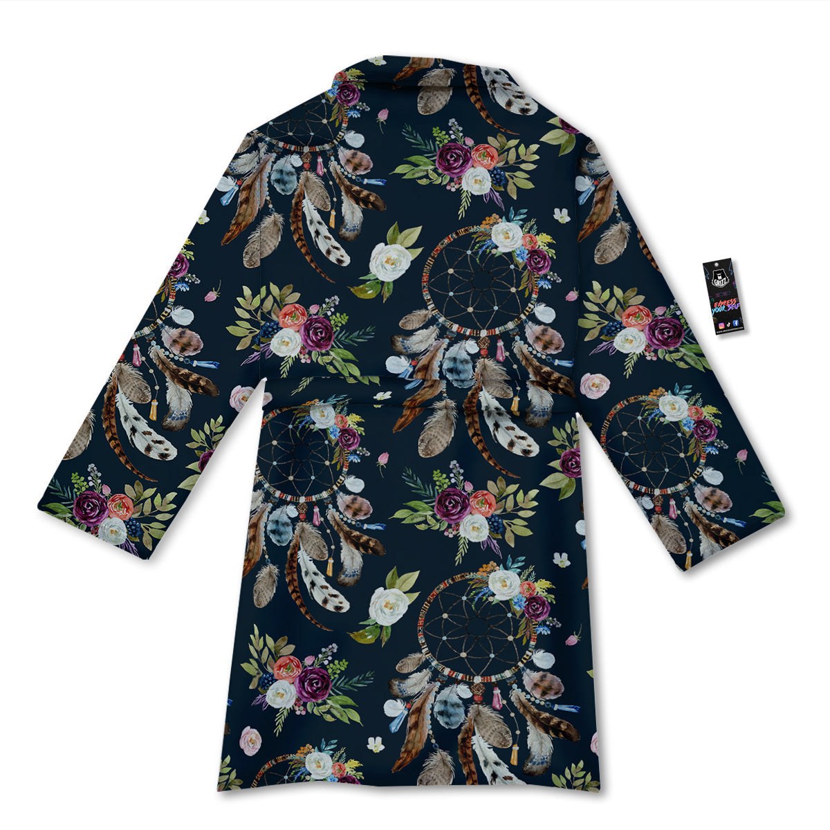 Native Dream Catcher Vintage Print Pattern Bathrobe-grizzshop