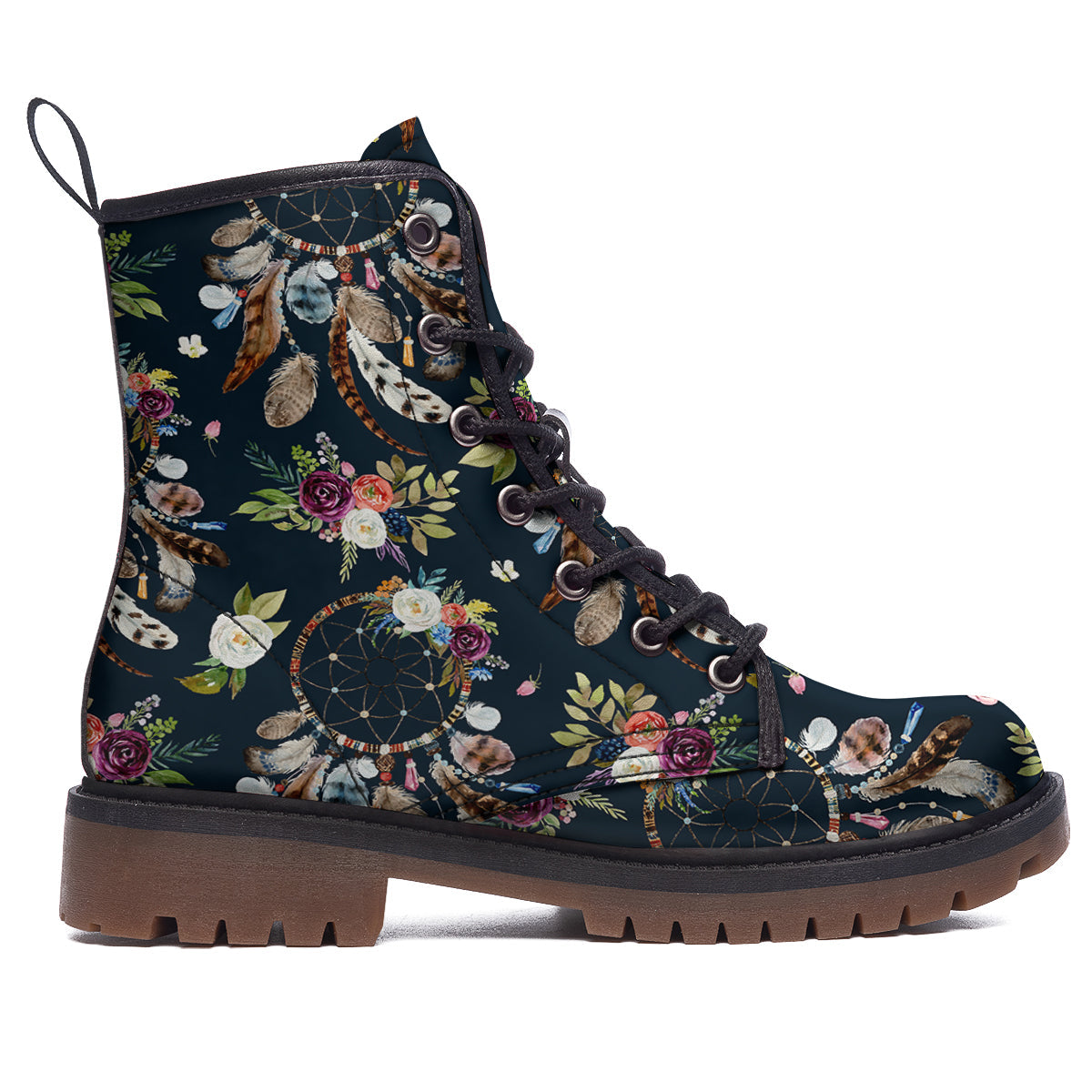 Native Dream Catcher Vintage Print Pattern Work Boots-grizzshop