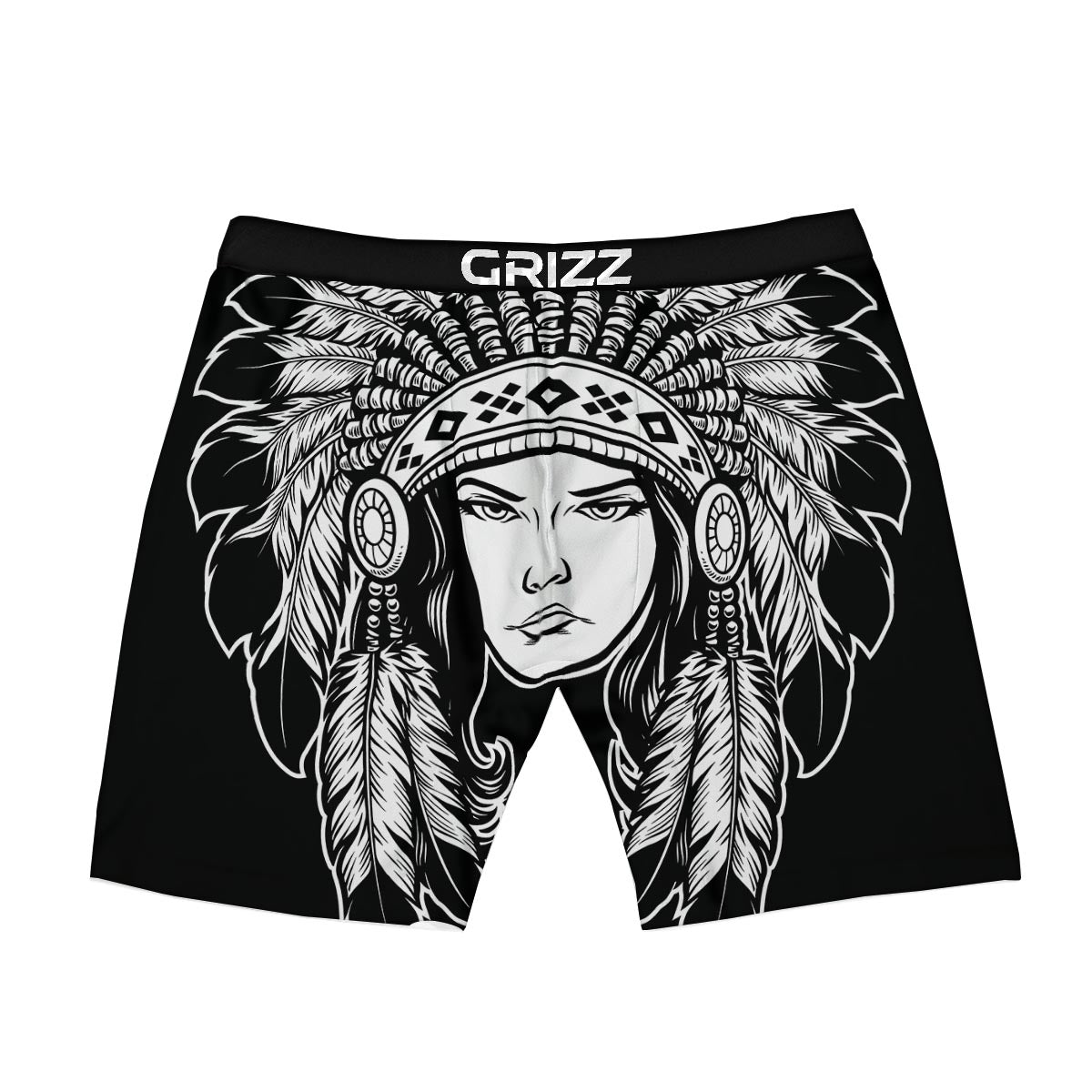 Native Indian Girl Tribal Print Boxer Briefs-grizzshop