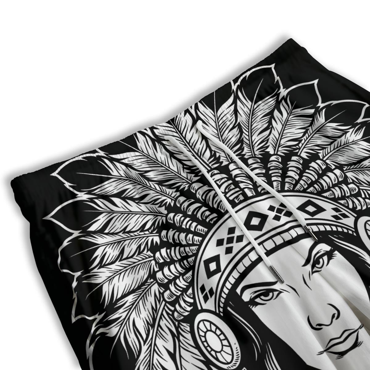 Native Indian Girl Tribal Print Men's Athletic Shorts