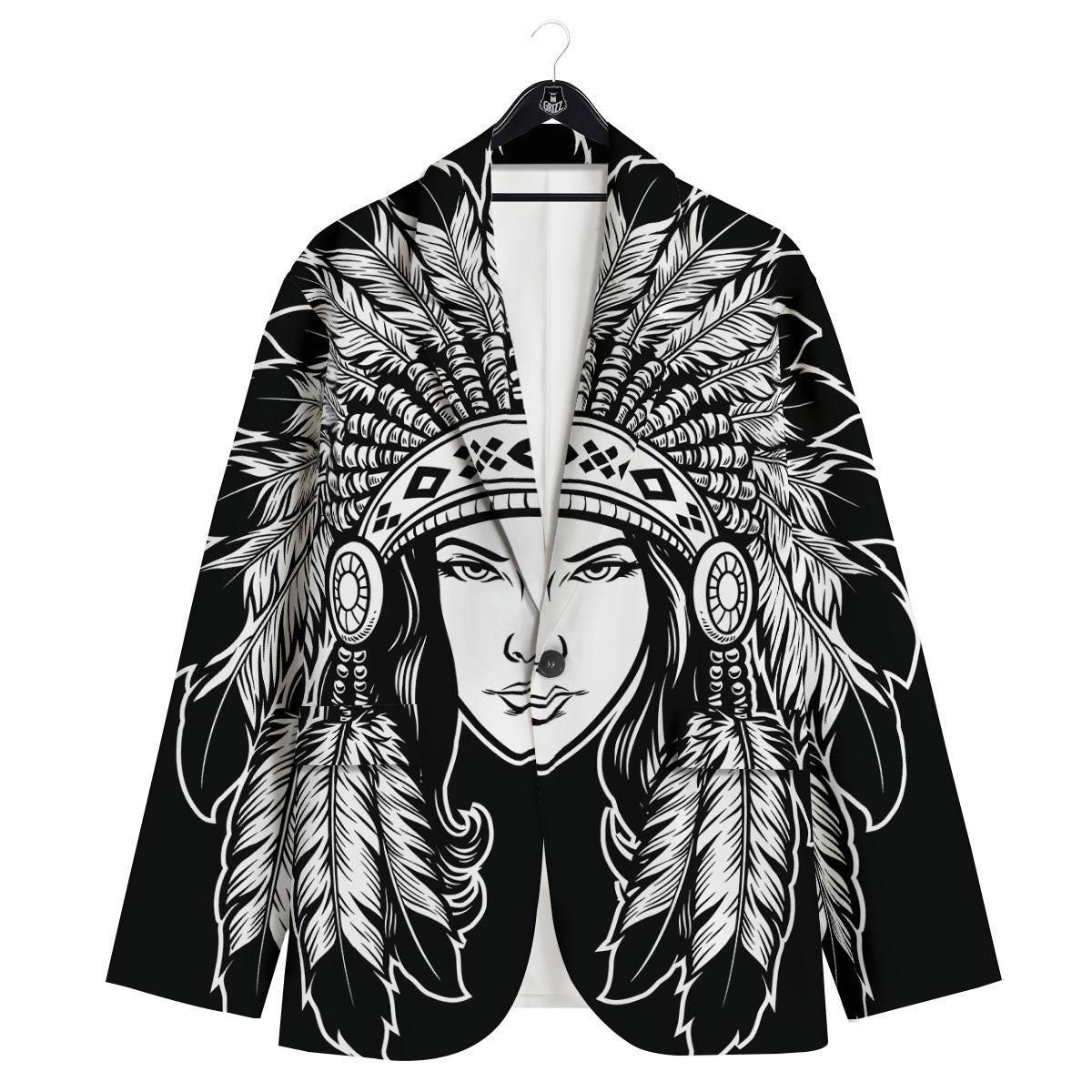 Native Indian Girl Tribal Print Men's Sport Coat-grizzshop