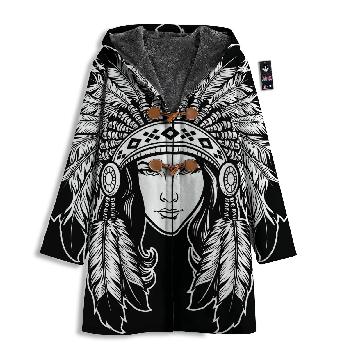Native Indian Girl Tribal Print Men's Windbreaker Jacket-grizzshop
