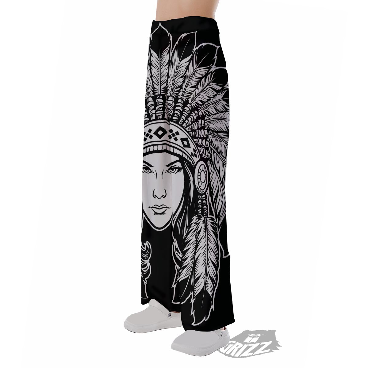 Native Indian Girl Tribal Print Pajama Pants-grizzshop