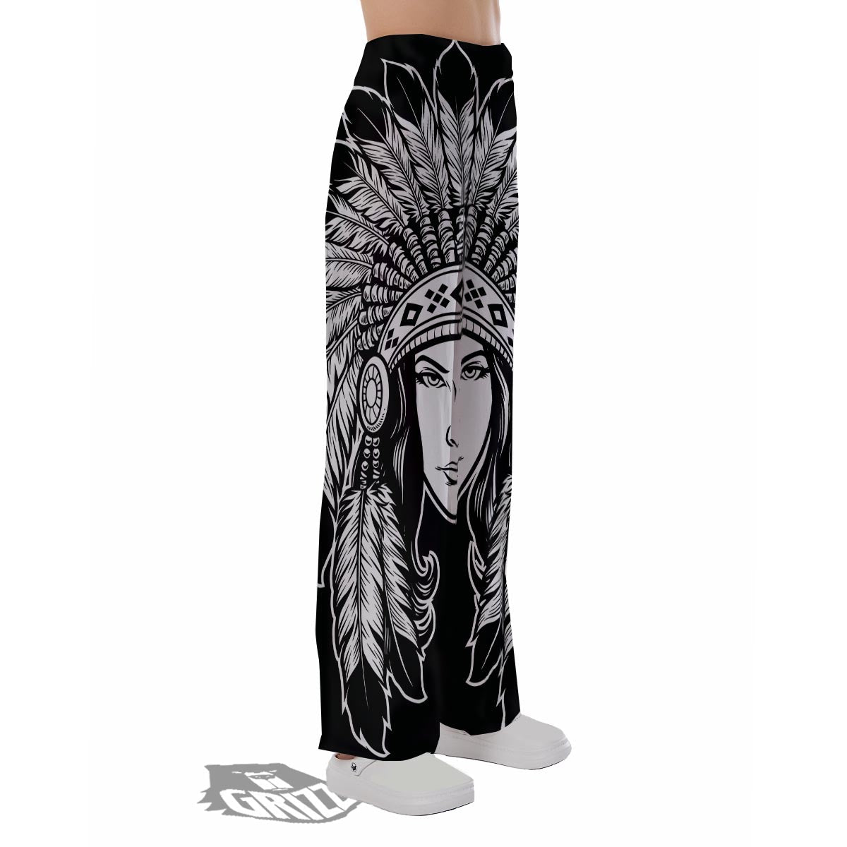 Native Indian Girl Tribal Print Pajama Pants-grizzshop