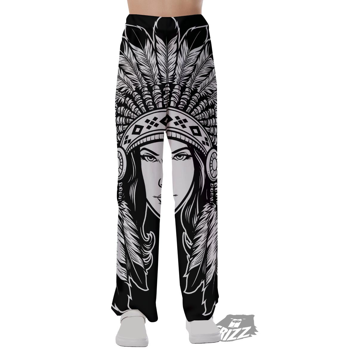 Native Indian Girl Tribal Print Pajama Pants-grizzshop