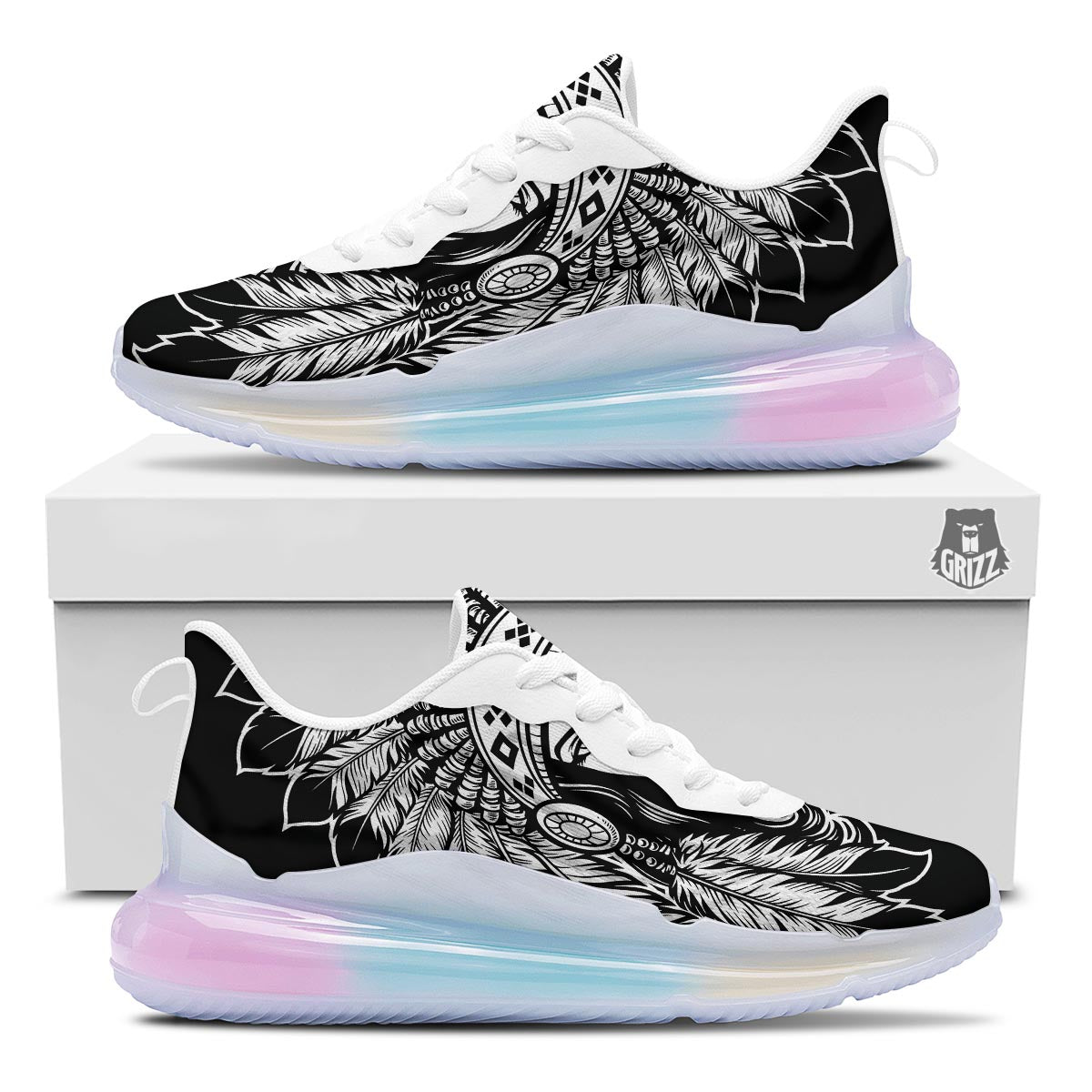 Native Indian Girl Tribal Print Running Sneakers-grizzshop