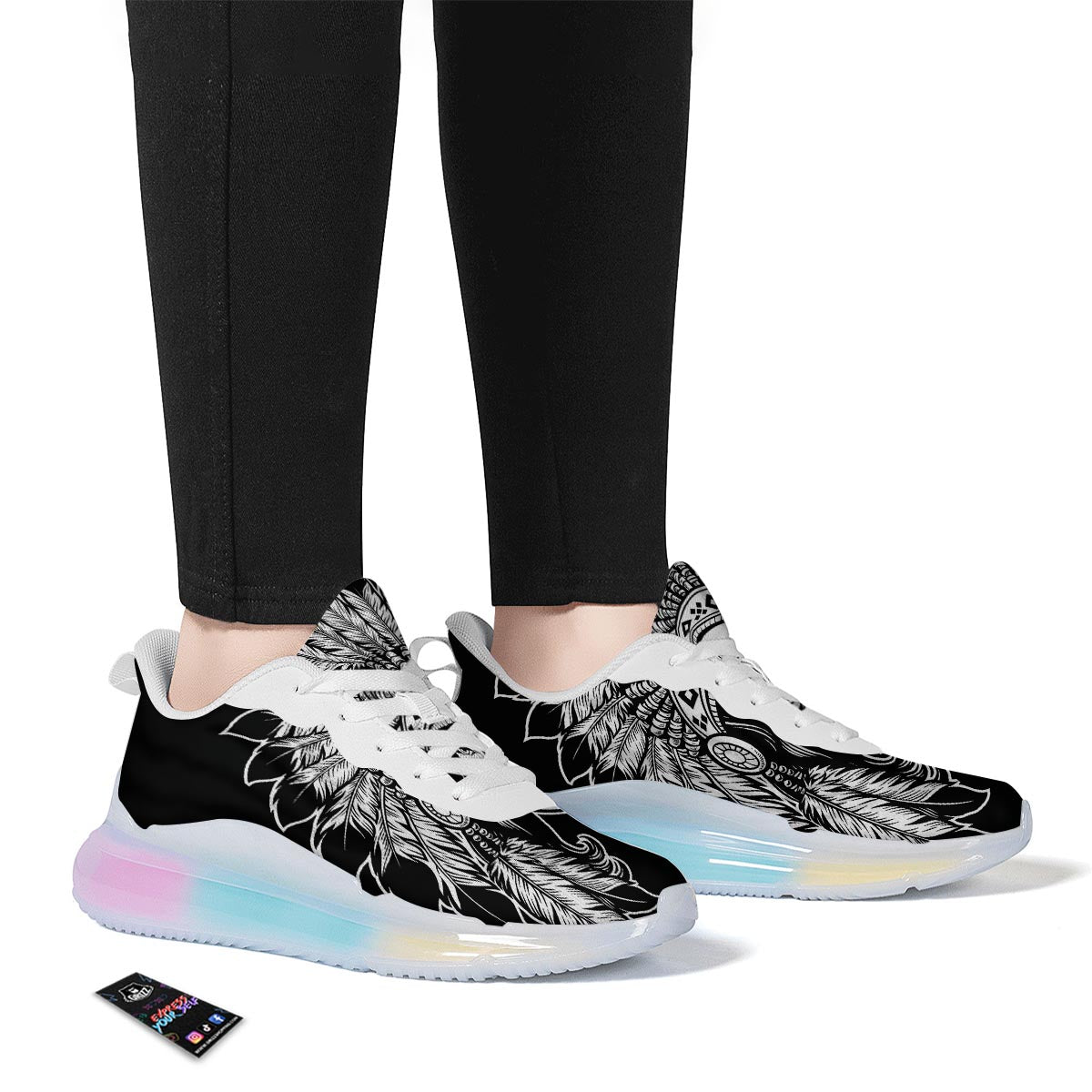 Native Indian Girl Tribal Print Running Sneakers-grizzshop