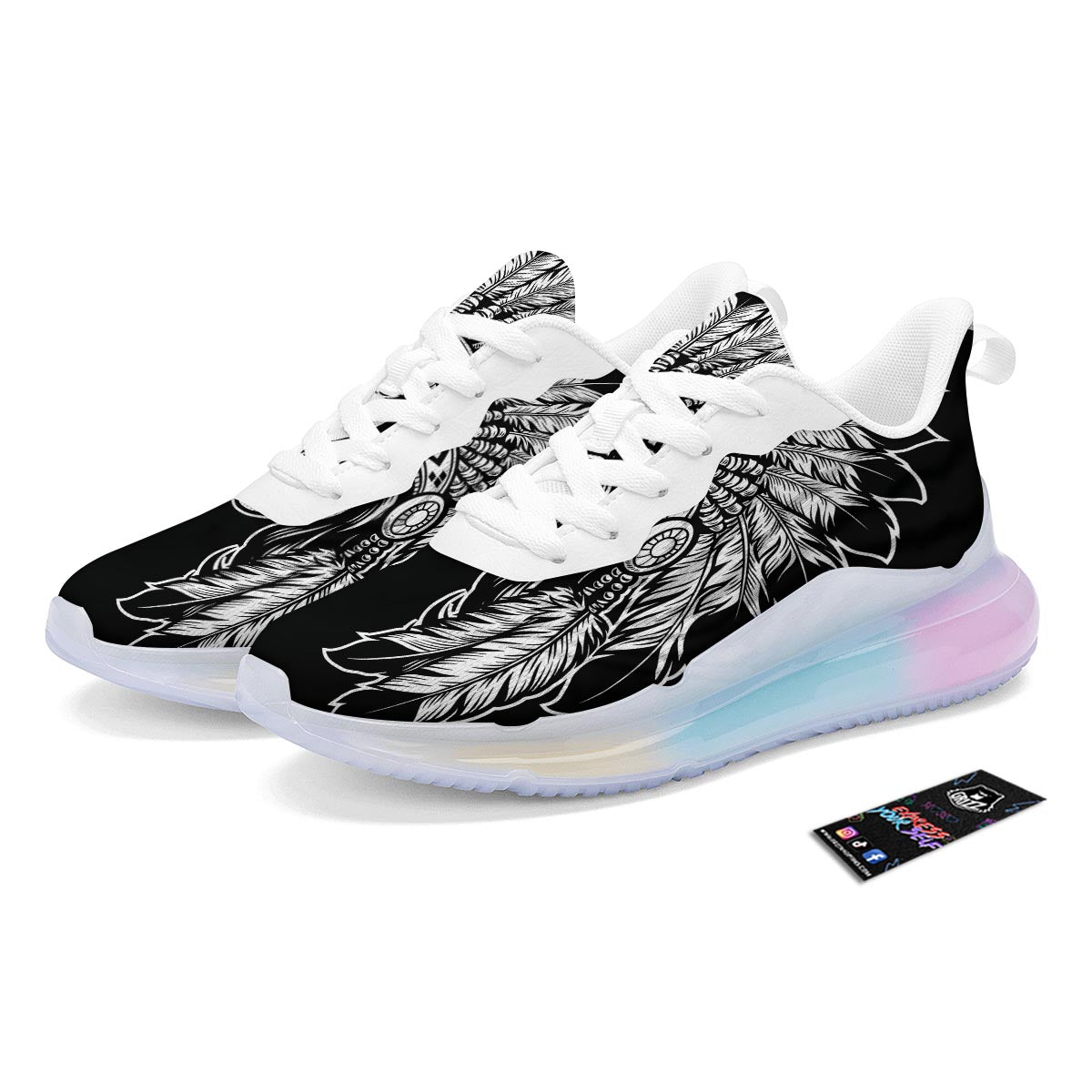Native Indian Girl Tribal Print Running Sneakers-grizzshop