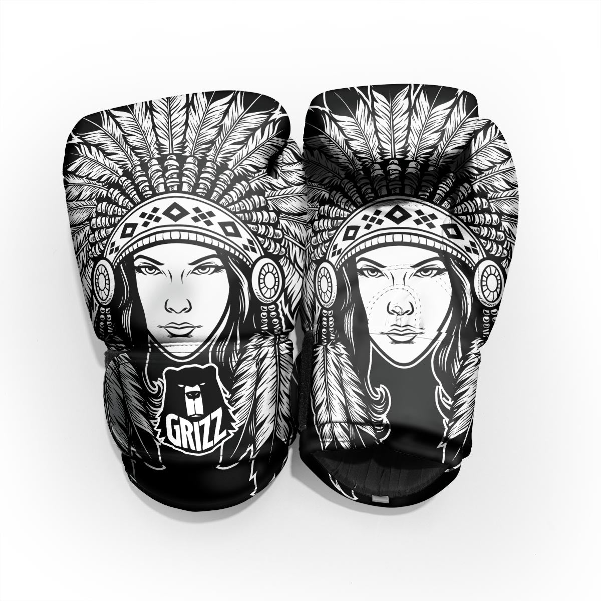 Native Indian Girl Tribal Print Pro Boxing Glove