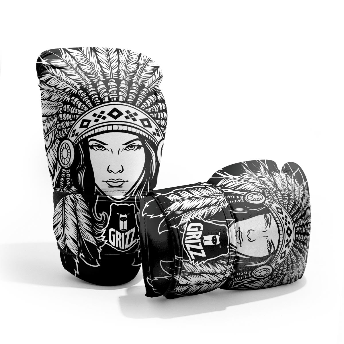Native Indian Girl Tribal Print Pro Boxing Glove
