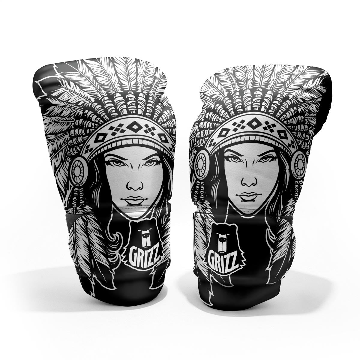 Native Indian Girl Tribal Print Pro Boxing Glove