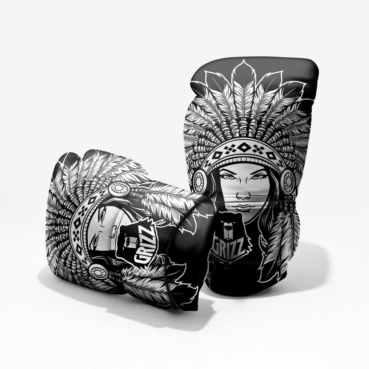 Native Indian Girl Tribal Print Pro Boxing Glove