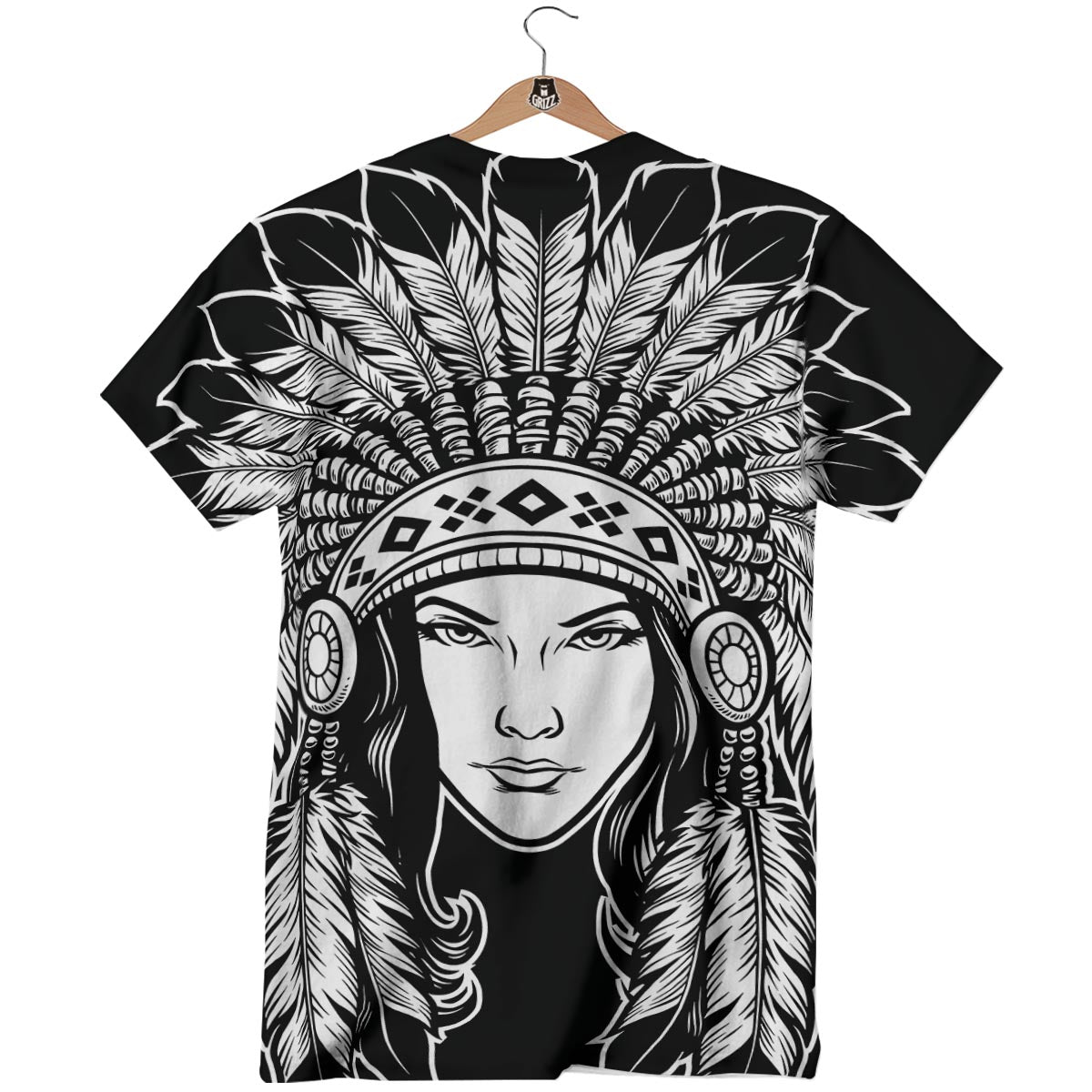 Native Indian Girl Tribal Print T-Shirt-grizzshop