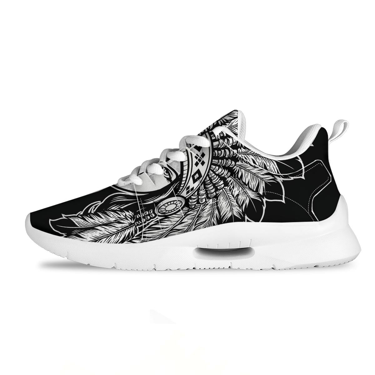 Native Indian Girl Tribal Print Tennis Shoes-grizzshop