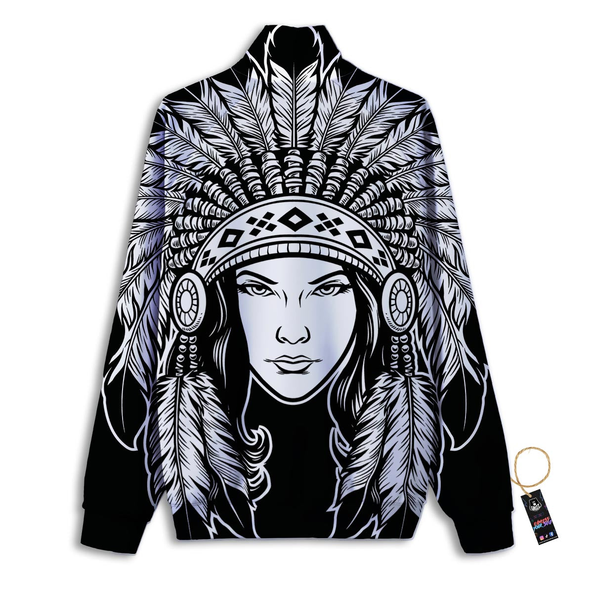Native Indian Girl Tribal Print Track Jacket-grizzshop