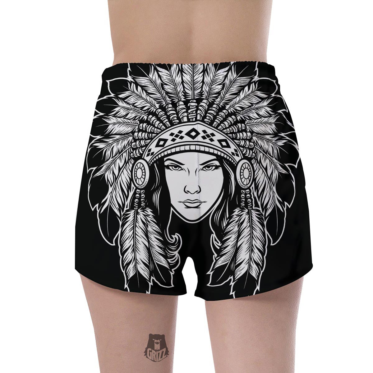 Native Indian Girl Tribal Print Women's Shorts-grizzshop