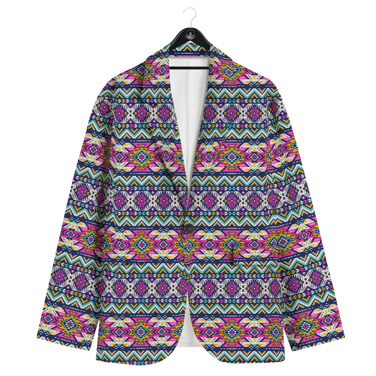 Native Navajo Colorful Geometric Print Men's Sport Coat-grizzshop