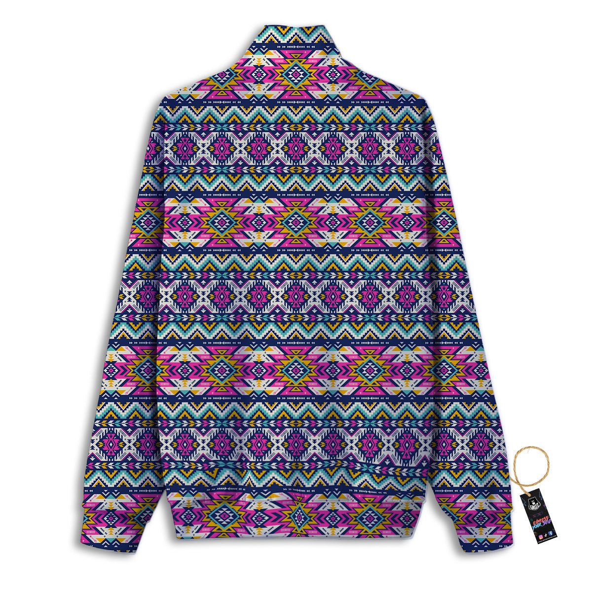 Native Navajo Colorful Geometric Print Track Jacket-grizzshop