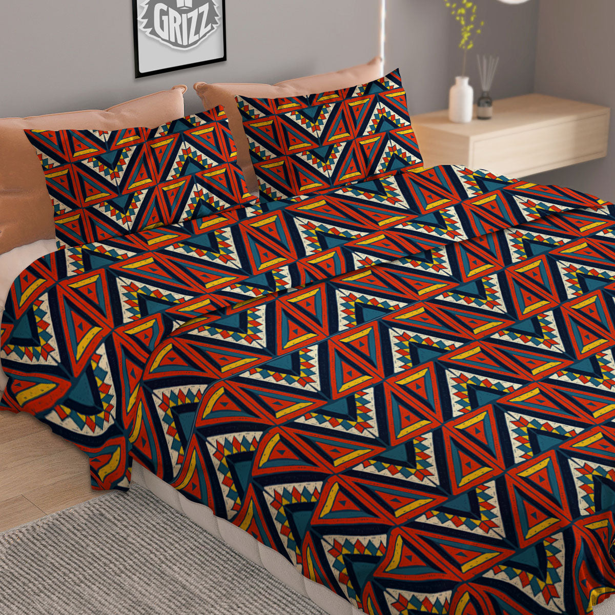 Navajo Tribal Pendleton Print Pattern Duvet Cover Bedding Set