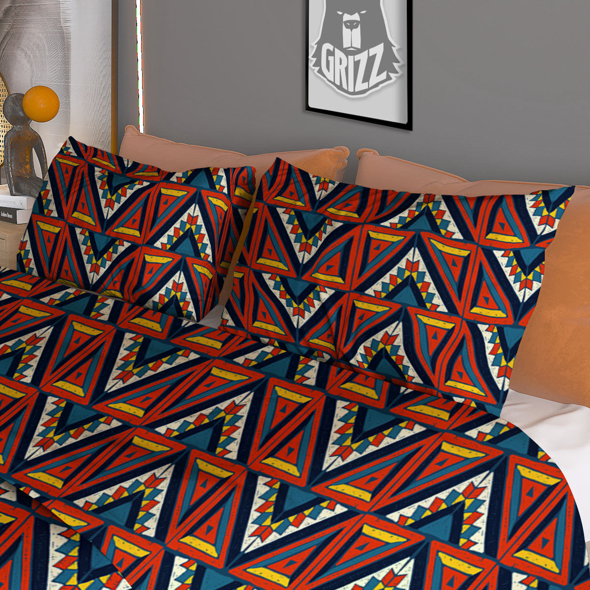 Navajo Tribal Pendleton Print Pattern Duvet Cover Bedding Set