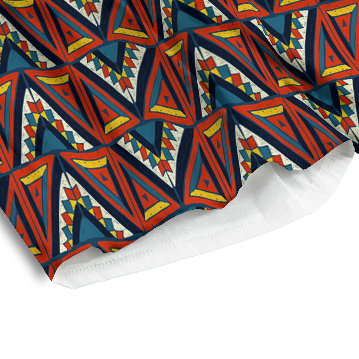 Native Tribal White And Red Print Men's Athletic Shorts