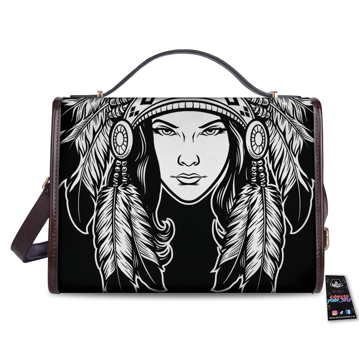 Native Indian Girl Tribal Print Women's Satchel Bag