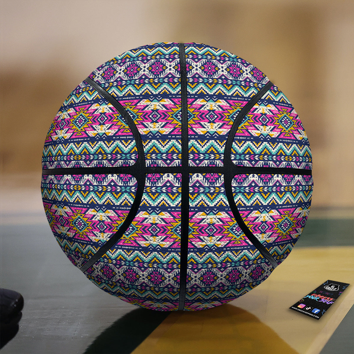 Native Navajo Colorful Geometric Print Basketball