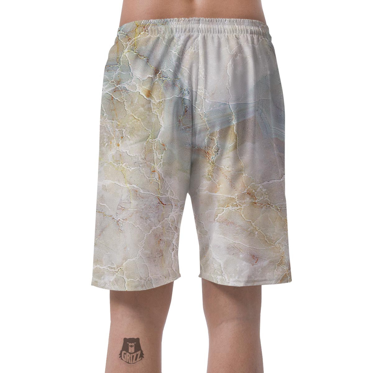 Natural Brown Marble Men's Shorts-grizzshop