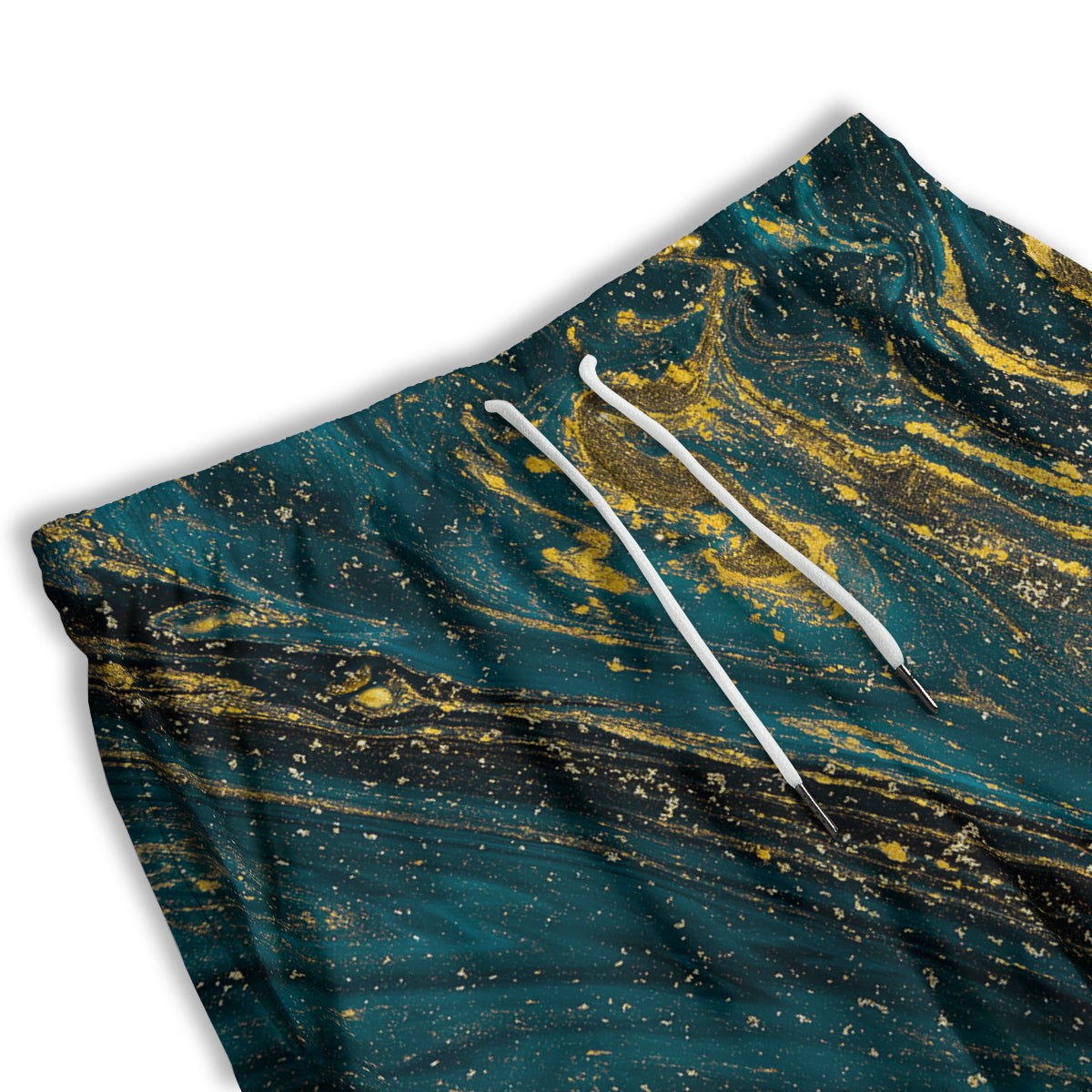 Natural Luxury Blue And Gold Marble Print Men's Athletic Shorts