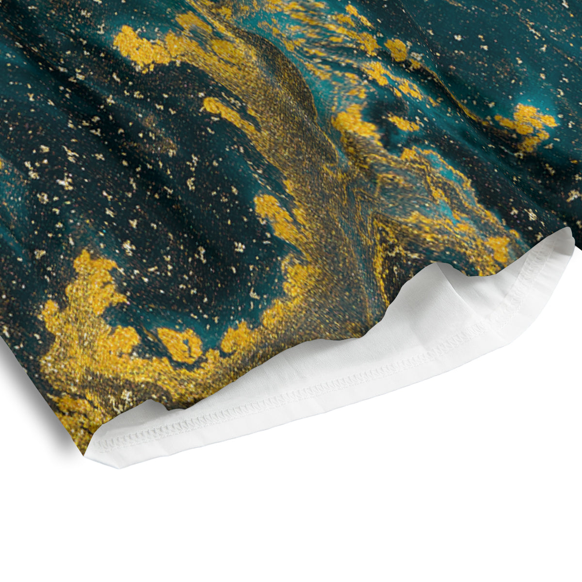 Natural Luxury Blue And Gold Marble Print Men's Athletic Shorts