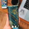 Natural Luxury Blue And Gold Marble Print Tumbler-grizzshop