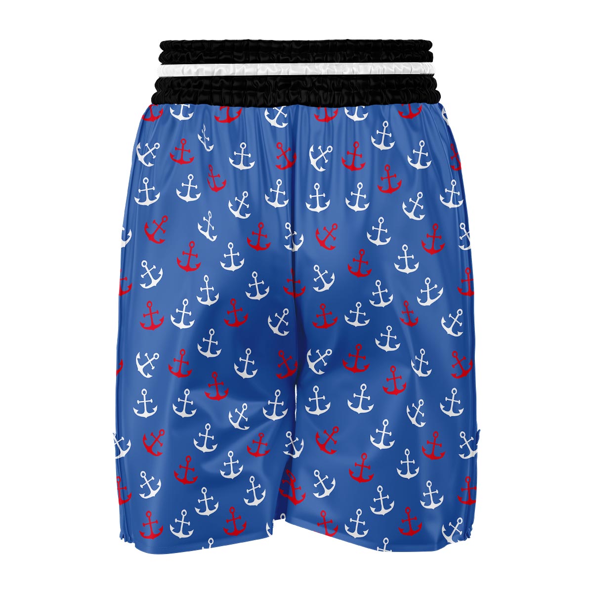 Nautical Anchor Pattern Print Boxing Shorts-grizzshop