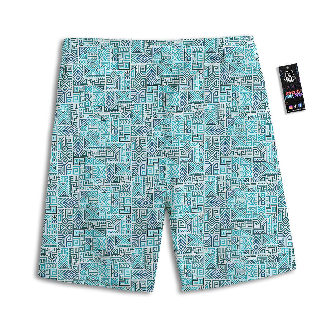 Navajo Ancient Geometric Print Men's Athletic Shorts