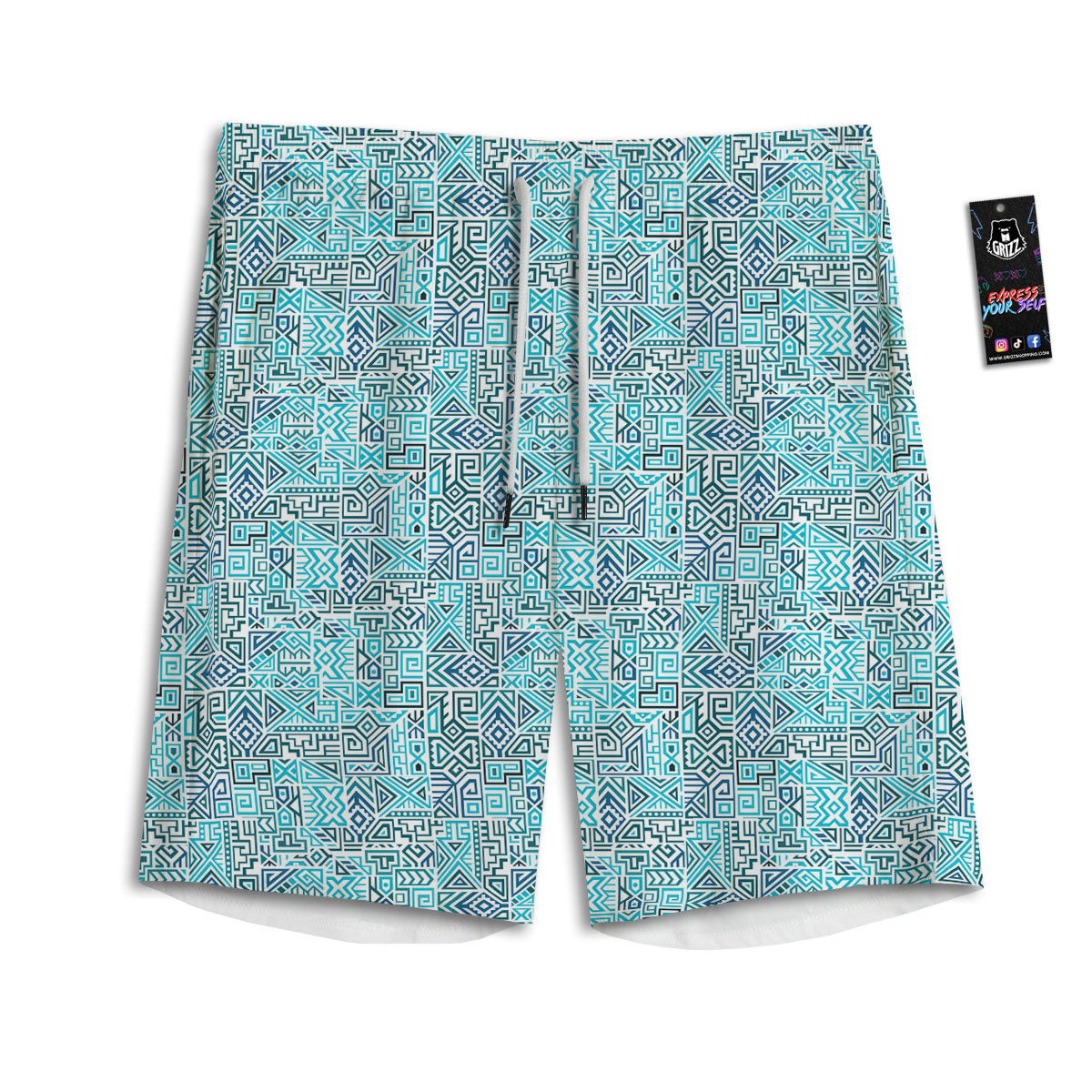 Navajo Ancient Geometric Print Men's Athletic Shorts