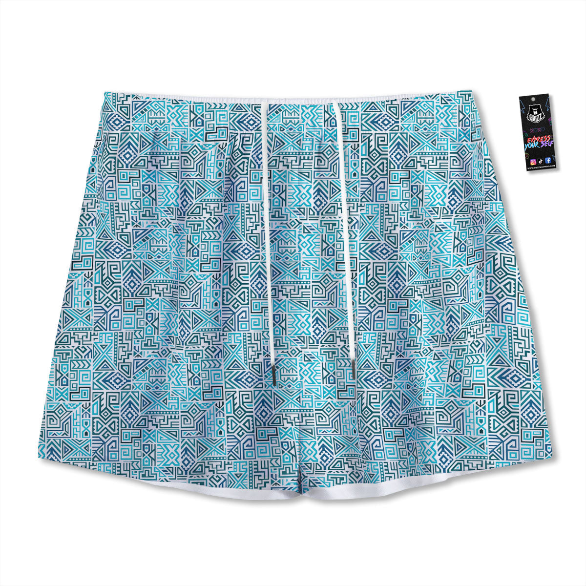 Orthodox Black And Gold Print Pattern Mesh Shorts