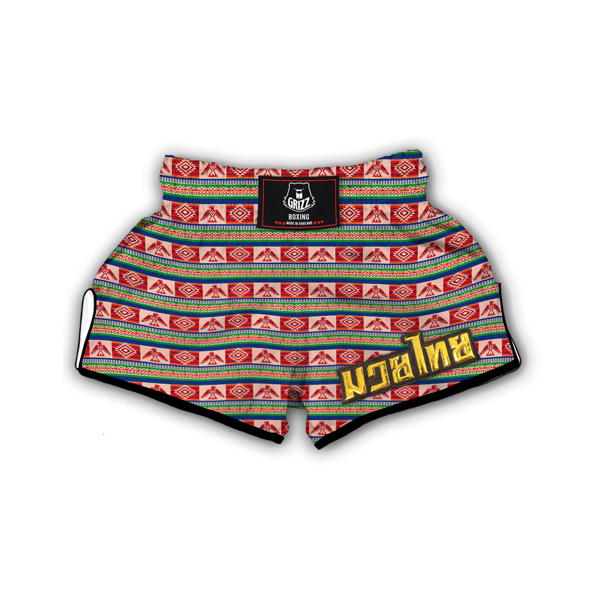 Navajo Aztec Tribal Native Indians American Print Muay Thai Boxing Shorts-grizzshop