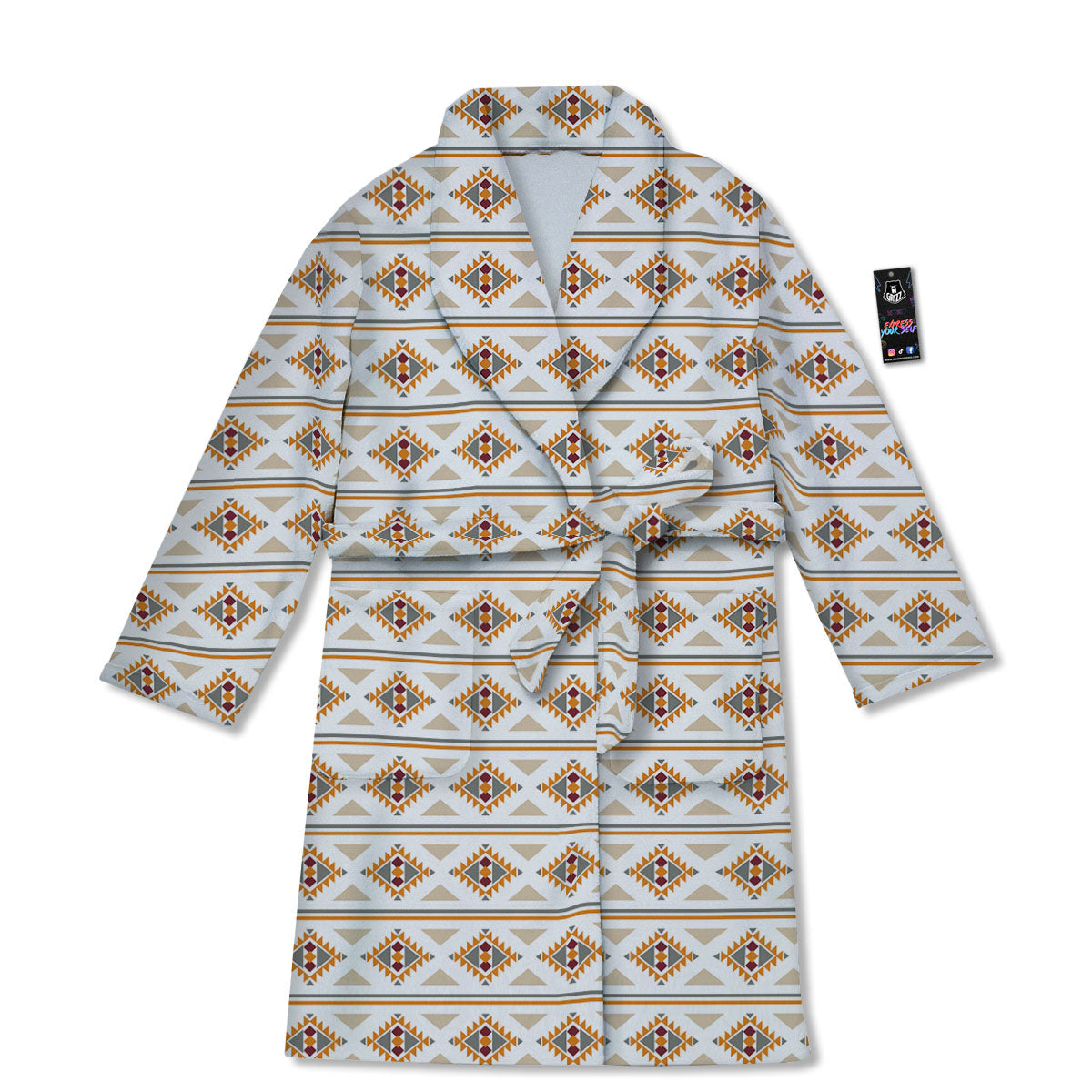 Navajo Ethnic Southwestern Print Pattern Bathrobe-grizzshop