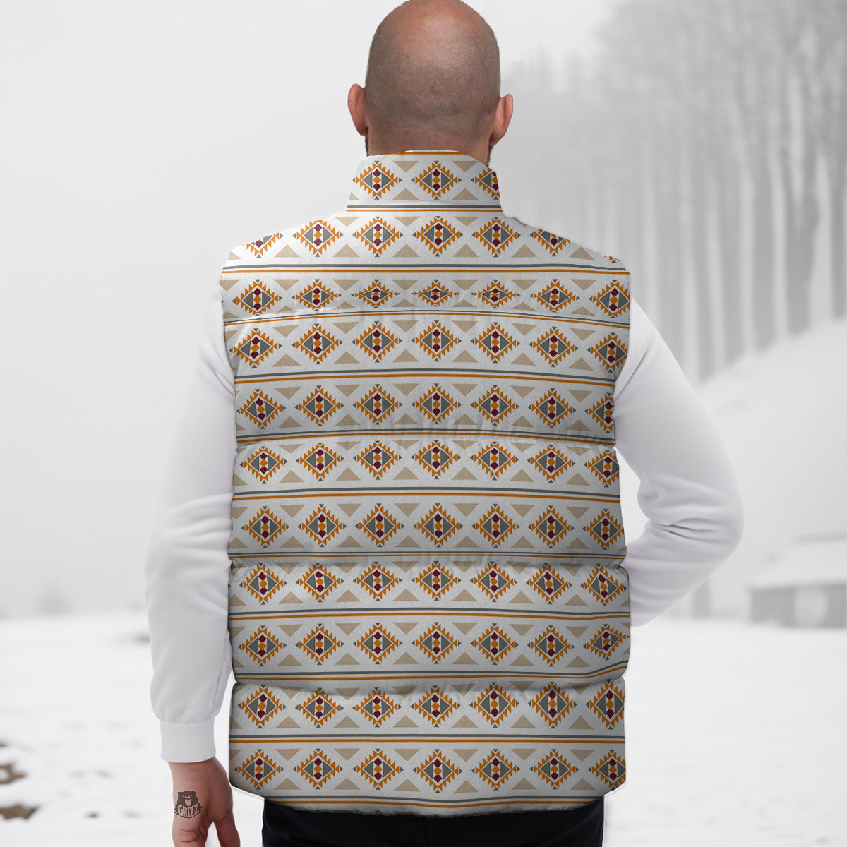 Navajo Ethnic Southwestern Print Pattern Down Vest