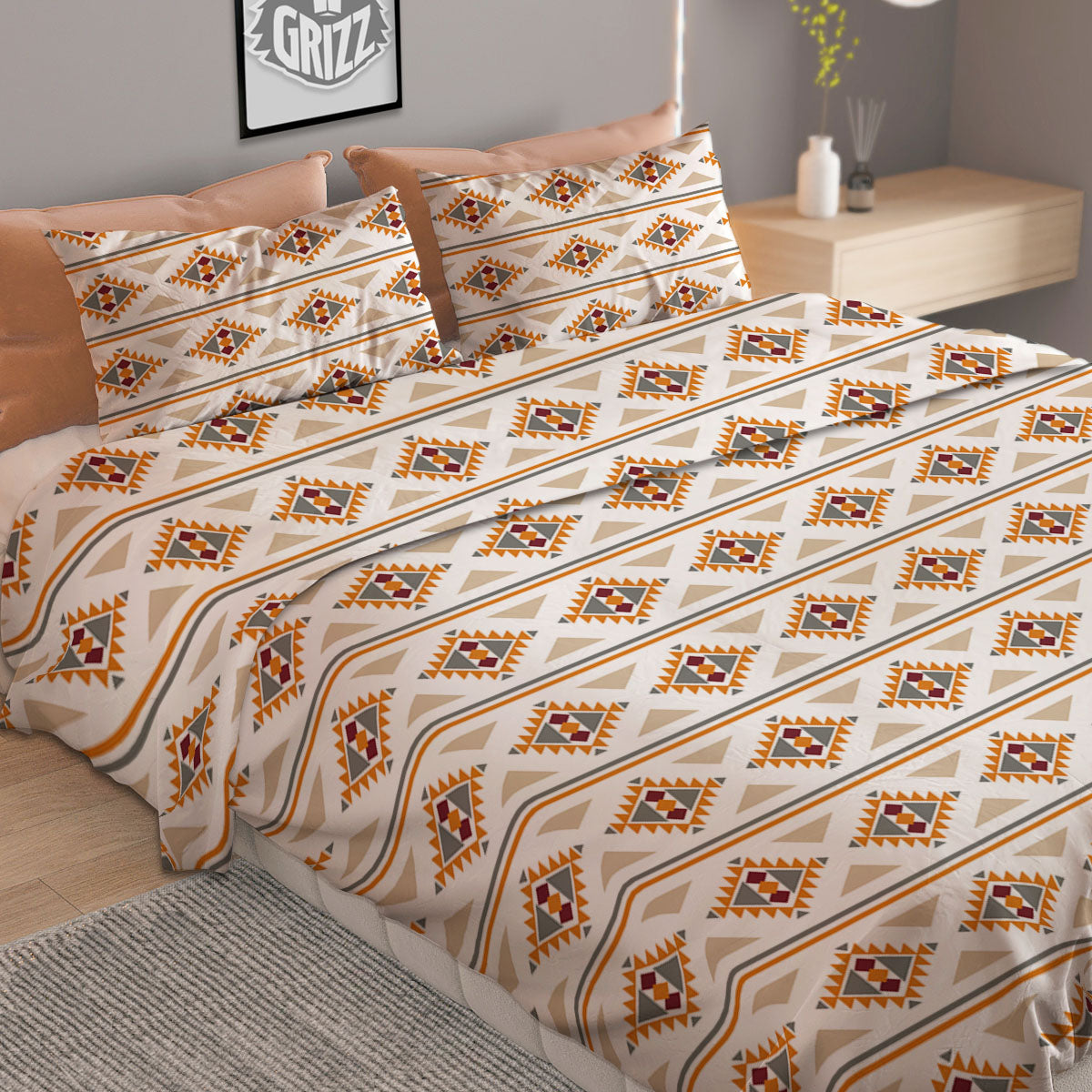 Navajo Ethnic Southwestern Print Pattern Duvet Cover Bedding Set