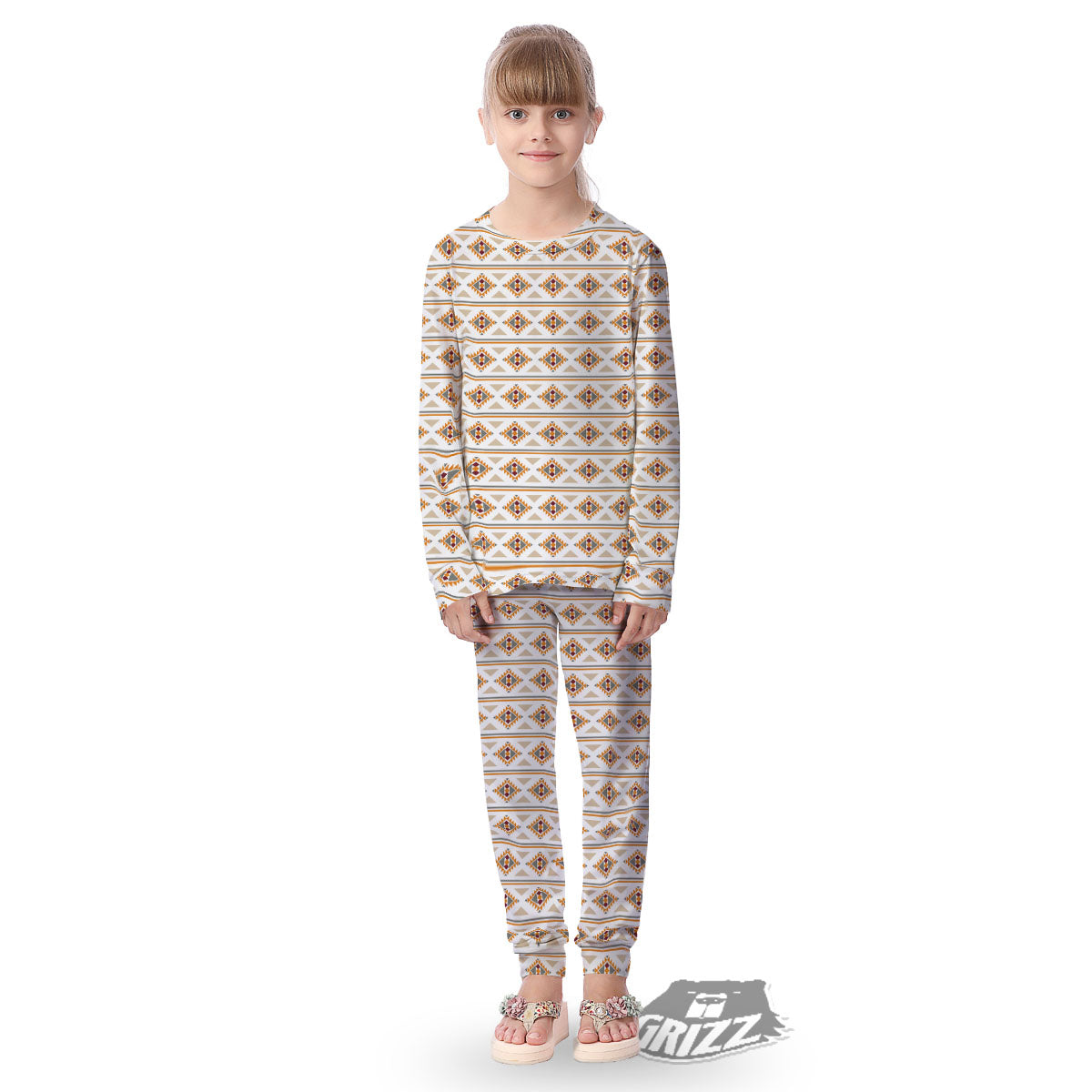 Navajo Ethnic Southwestern Print Pattern Kid's Pajamas-grizzshop