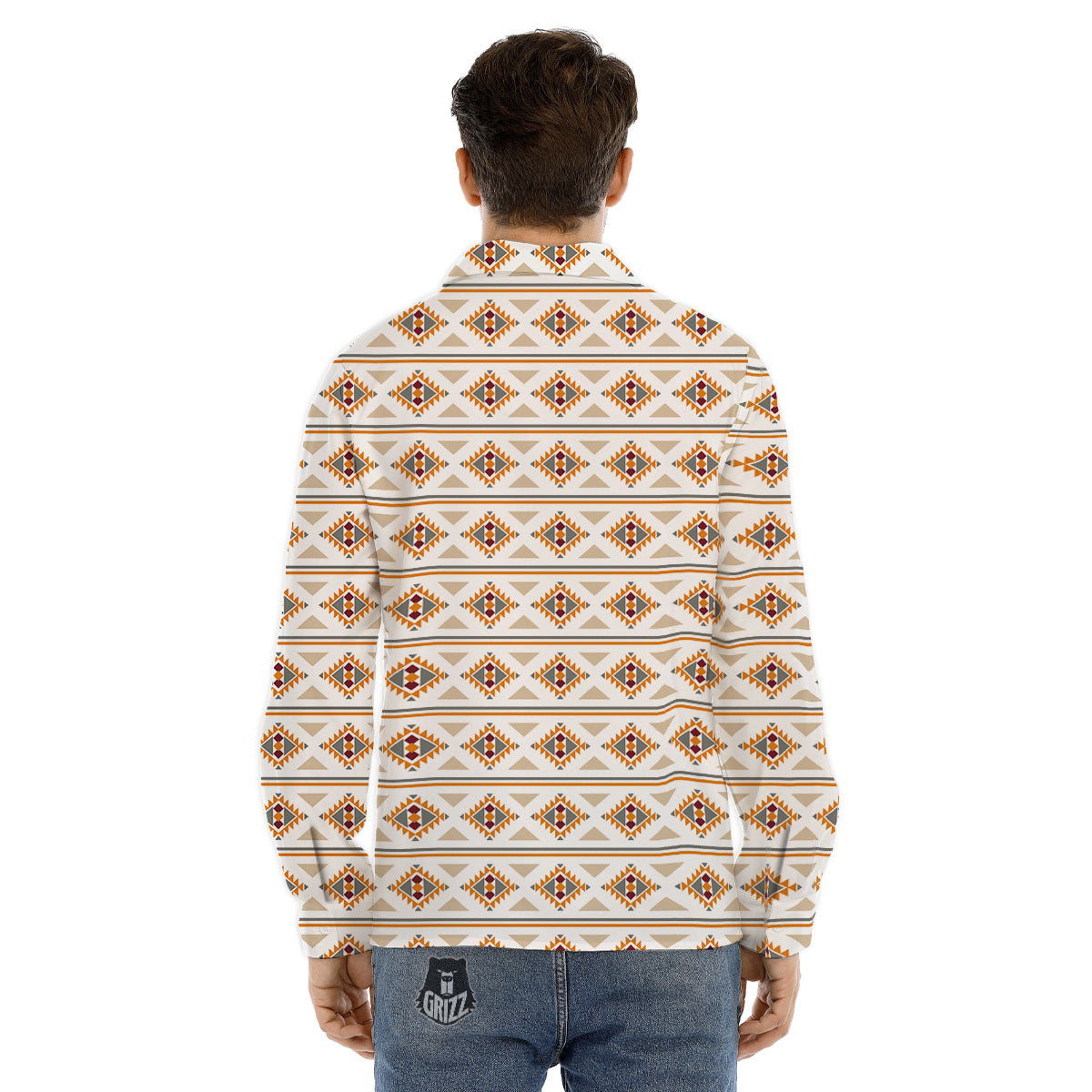 Navajo Ethnic Southwestern Print Pattern Men's Dress Shirts-grizzshop