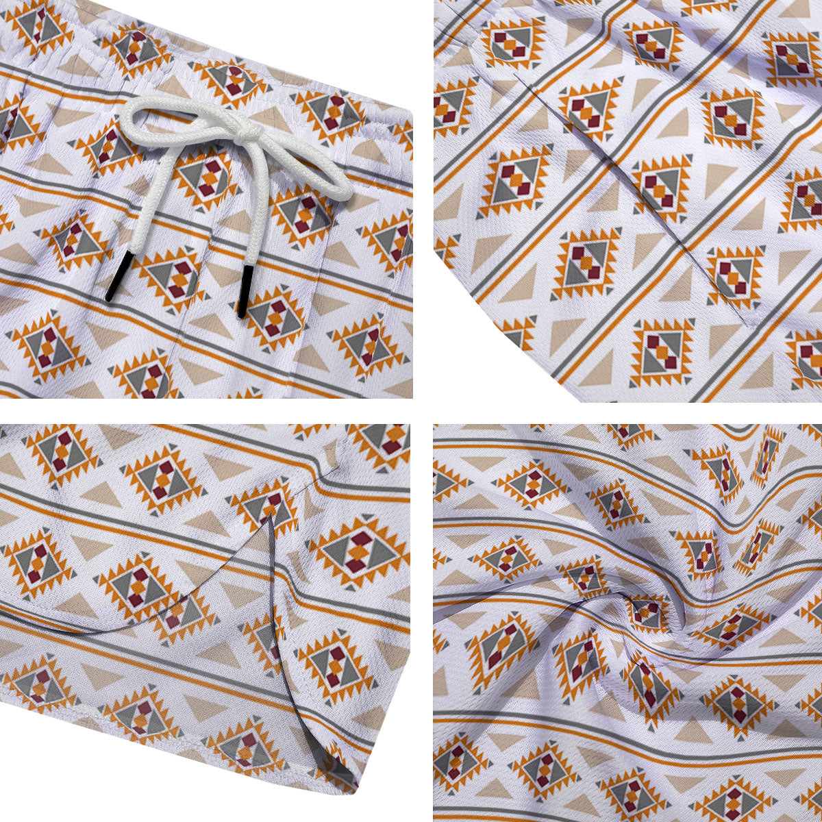 Navajo Ethnic Southwestern Print Pattern Men's Running Shorts-grizzshop