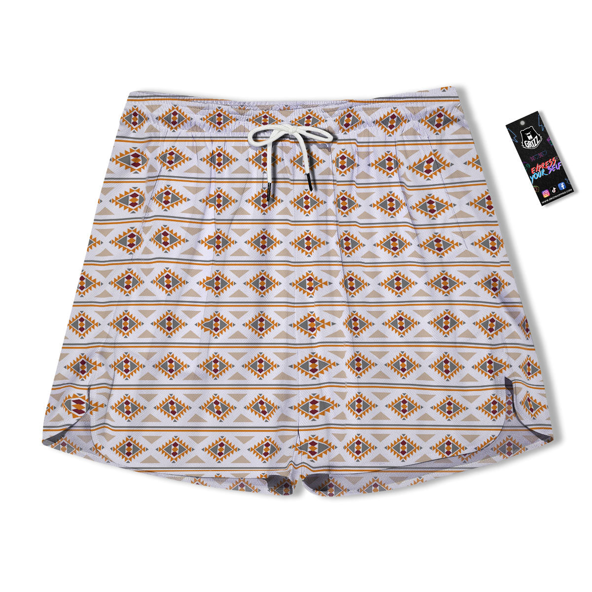Navajo Ethnic Southwestern Print Pattern Men's Running Shorts-grizzshop