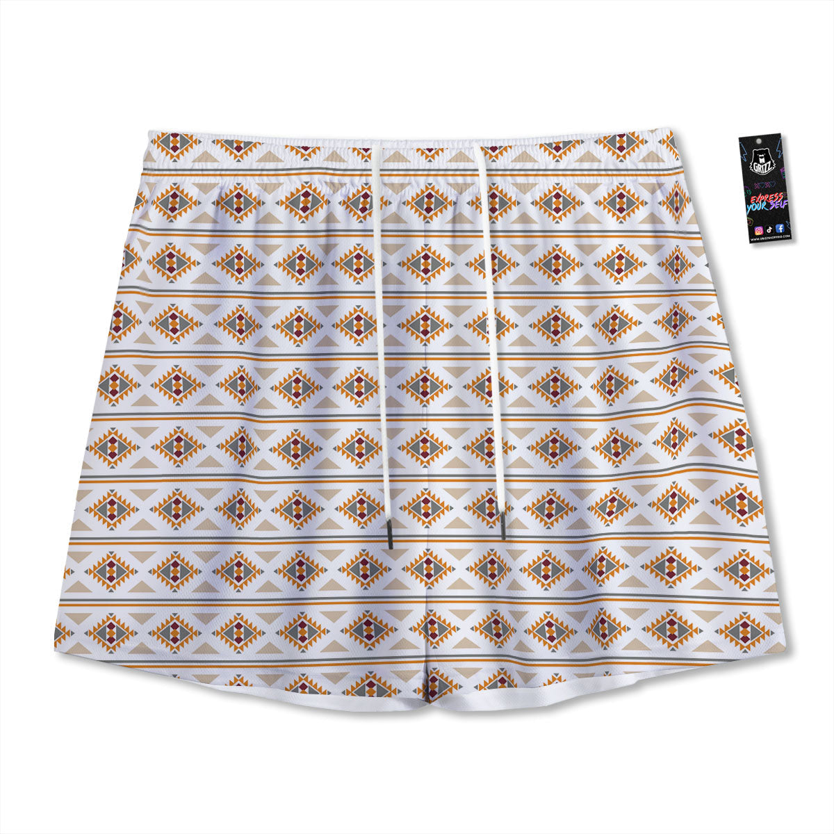Navajo Ethnic Southwestern Print Pattern Mesh Shorts